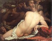 Annibale Carracci venus with a satyr and cupids Spain oil painting artist